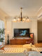 French-Style Vintage Living Room Chandelier 2026 New Retro Vintage Style Solid Wood Bedroom Chandelier Dining Room Amber Glass Lamp