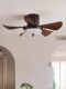 Medieval-Style Bedroom Ceiling Fan Lamp, American Retro New Style Solid Wood Creative Walnut Living Room Study Ceiling Fan Lamp