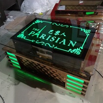 European-style KTV coffee table luminous stainless steel rose gold tempered glass color bar bar KTV table customized