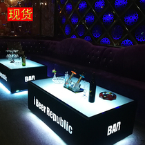 Spot industrial style 2021ktv coffee table luminous bar coffee table deck table Tempered glass KTV table customization