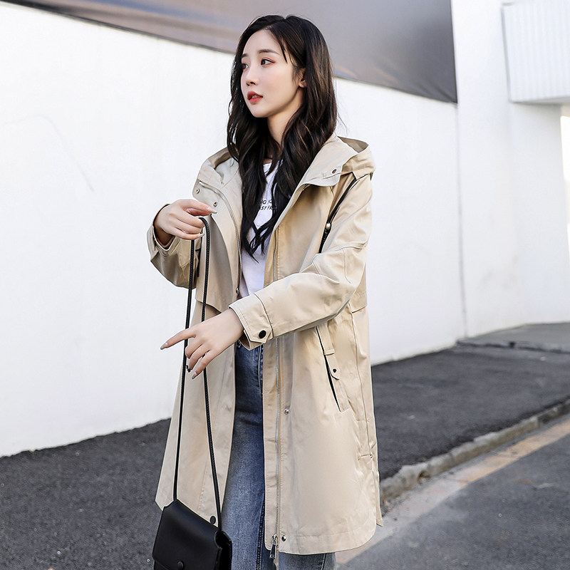 2022 The new early spring autumn Europe stands for this year's popular foreign pie-cutting overalls women's medium-long version coat
