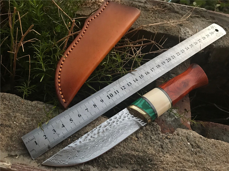 Nordic Little Direct Knife Damascus Paint Steel Outdoor Tool Handmade knife