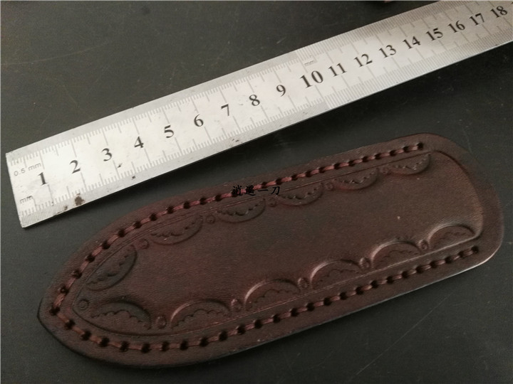 Pu'er New Printed Black Tea Scente Knife Tea Cone Tea Knife Cover Genuine Leather Bull Leather Set Tea Set Accessories