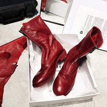  guidi ghost emperor 310 front zipper leather Martin boots womens spring and autumn single boots net red skinny boots old booties inverted boots