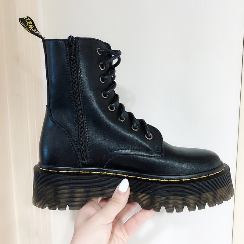 dr thick-soled Martin boots women's real leather 2021 spring and summer thin British wind versatile heightening motorcycle boots ins tide