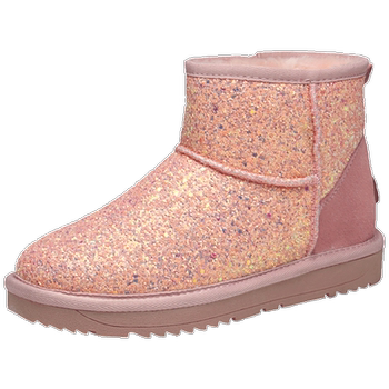 Yunke snow boots winter plus velvet to keep warm, non-slip and wear-resistant