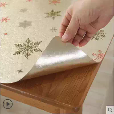 Dormitory table mat can be cut waterproof and anti-hot household soft glass PVC printing table mat desktop protection mat table cloth