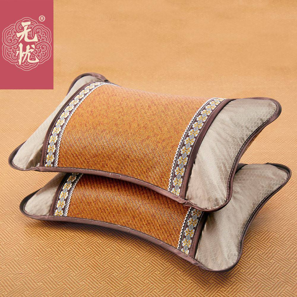 Summer Cool Mat Pillow Adult Tea Cool Pillow Ice Silk Vines Bamboo Pillow Large Single Person Cool And Small Pillow Men Summer Home