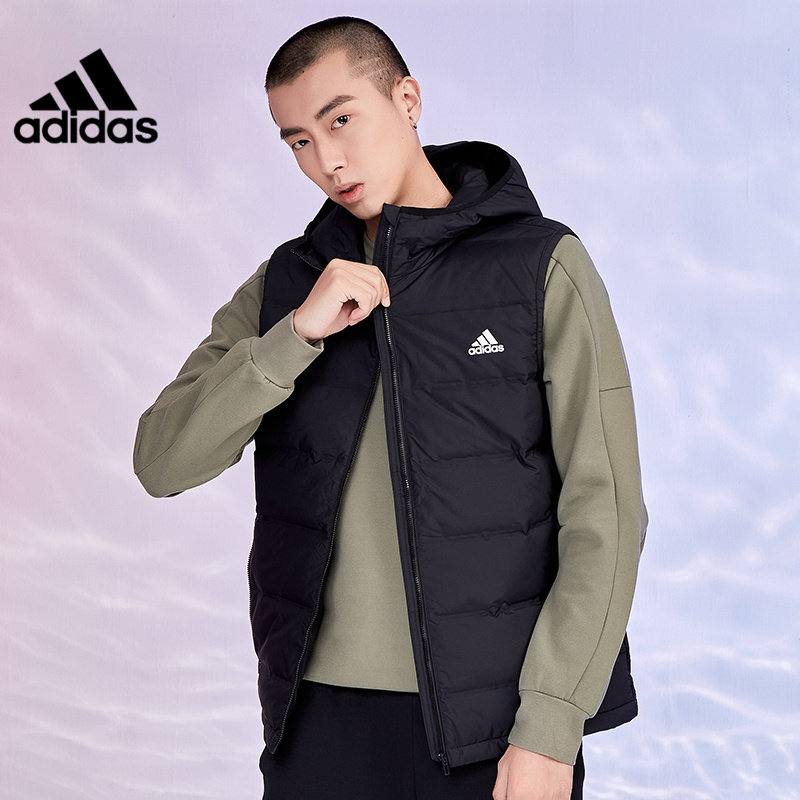adidas阿迪达斯羽绒背心男官网2021冬季男子运动服休闲马甲BQ2006