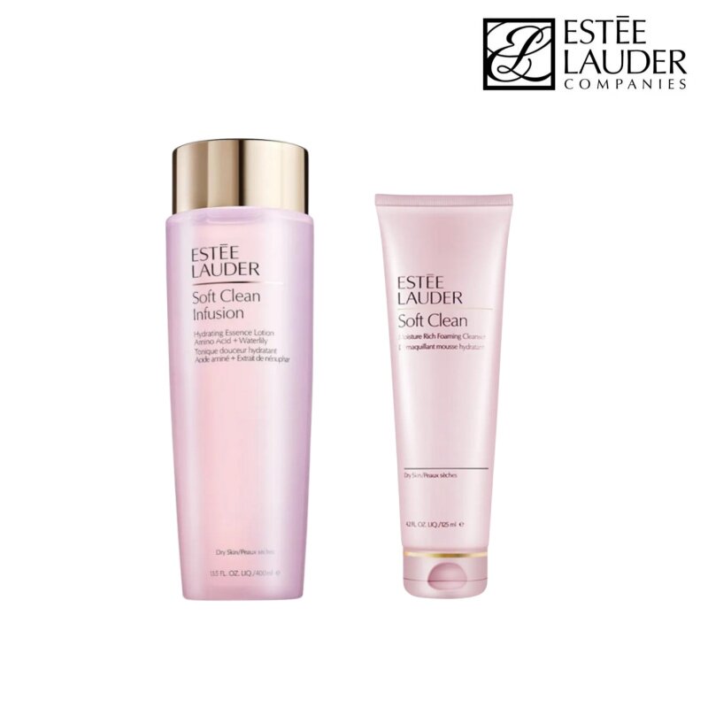 Estee Lauder 雅诗兰黛柔丝焕采轻柔洁净洗面奶125ml +柔丝焕采护肤水爽肤水粉水400ml