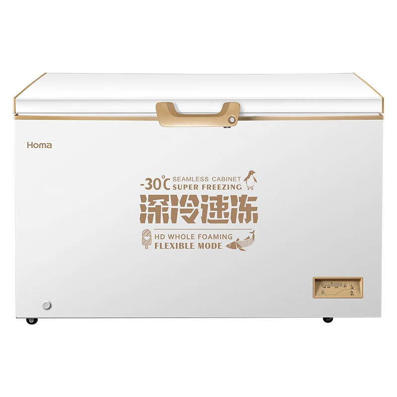奥马（Homa）380升商用冷柜冰柜家用BC/BD-380EMBF深冷棕
