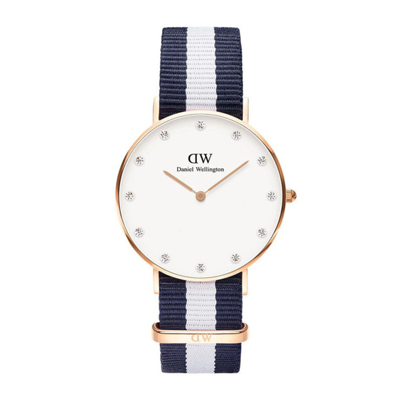 Danielwellington丹尼尔惠灵顿 dw手表女 小表盘 水晶钻学生男女表 石英表 真皮表带 34mm