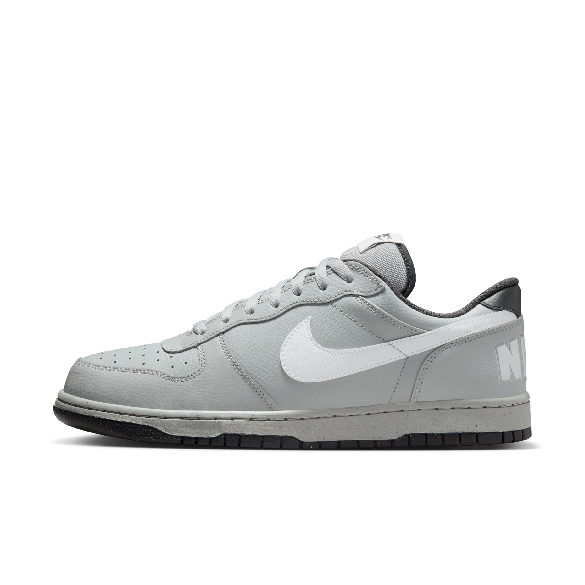 【奥莱剪标款】NIKE BIG LOW耐克复古回潮天花板皮革板鞋灰色355152-017