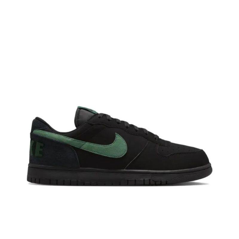 【奥莱剪标款】NIKE BIG LOW耐克复古回潮天花板皮革板鞋黑绿854166-008