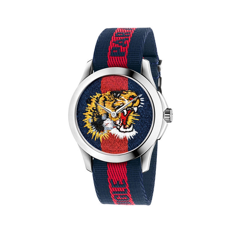 【机芯质保1年】意大利GUCCI 古驰新款时尚简约石英女士手表 刺绣系列 YA126495