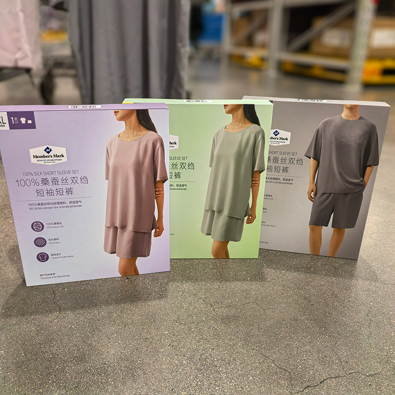Sam's Store Purchase 100% Mulberry Silk Crepe De Chine Short-Sleeved Shorts Casual Set Silk Pajamas Loungewear
