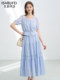 Ice Beauty·Yisha Bufei 3m Large Flare Butterfly Blue Mid-Length A-Line Skirt 2026 Summer New Style Romantic and Eye-Catching