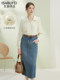 Spring Maple·Yisha Bufe Gentle Chiffon Shirt New Women's Spring and Autumn V-Neck Hollow Loose Ol Blouse Top