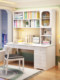 Solid Wood Computer Desk, Home Desk, Bookshelf, Bookcase, Integrated Multi-Functional Study Table, Writing Desk for Middle School Students, Junior High School Students