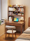 Solid Wood Small Apartment Desk and Bookshelf Combination, Simple Bedroom Home Student Study Desk, Office Computer Desk