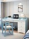 Solid Wood Desk and Bookcase Integrated Table, Light Luxury Modern Home Office Computer Desk, Study Desk for Middle and High School Students