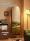 Solid Wood Full-Length Mirror, Movable, Mid-Century Style, Home-Use Magazine and Bookshelf, Integrated Storage, Floor-Standing Rotating Dressing Mirror