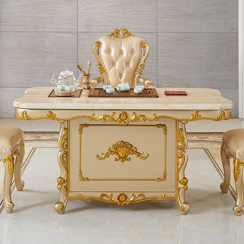 European tea table balcony tea table and chair combination Home Office tea table tea set set automatic boiling water solid wood tea table