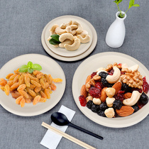 Trumpet flower disposable saucer bagasse pulp saucer fruit saucer dinner plate thickened starch dish barbecue dish salad dish