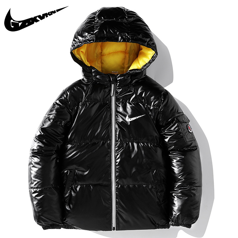 Niketon trendy boys and girls down jacket bright surface warm thick tide medium and large children's clothing white duck down autumn and winter jacket - Taobao