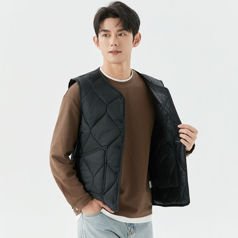 Autumn and Winter Lightweight down Cotton Vest Men's Base Warm Vest Student Short Casual Sleeveless Outerwear Small Vest Autumn and Winter Lightweight down Cotton Vest Men's Base Warm Vest Student Short Casual Sleeveless Outerwear Small Vest