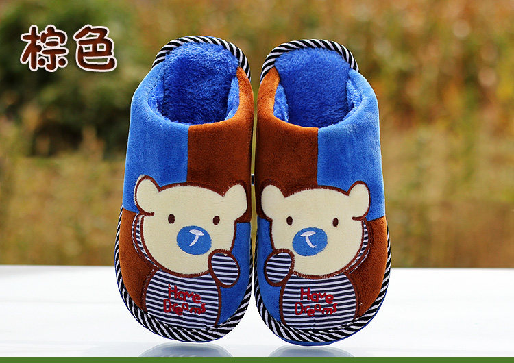 Pantoufles enfants en suède pour hiver - semelle caoutchouc - Ref 1009195 Image 9