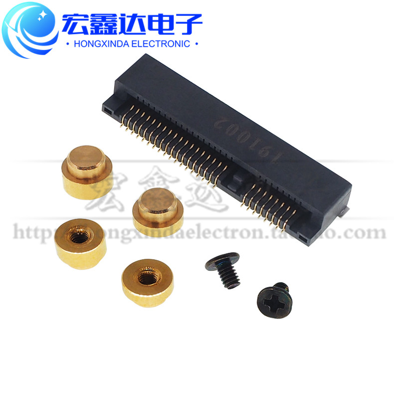 MINI PCIE socket msata connector slot cassette 52P connector copper column bracket