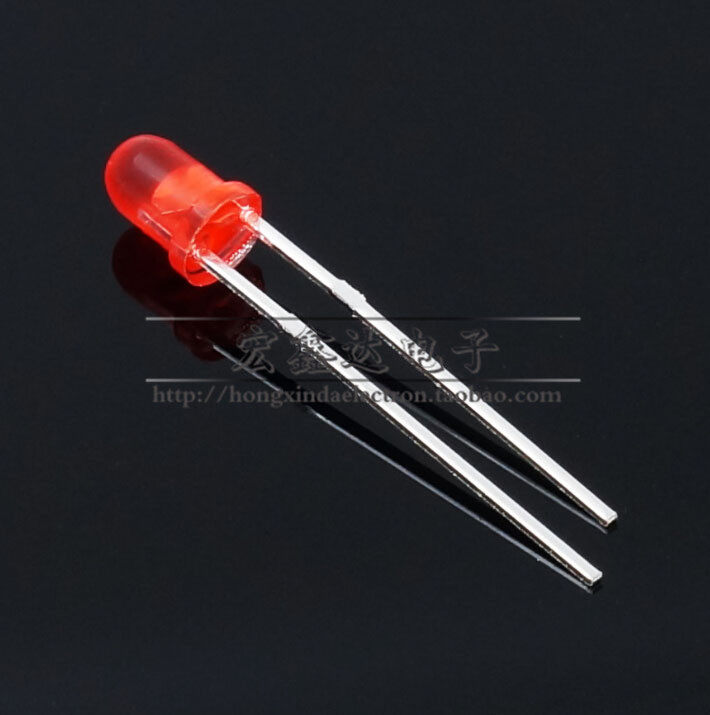 1K装 3MM 高亮 F3红发红 发光二极管 红灯LED 短脚 1000只=12元