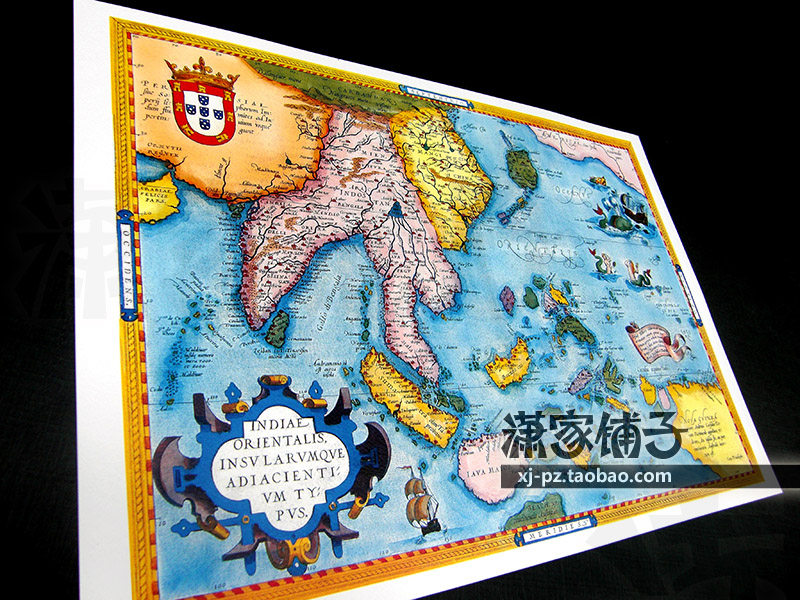 Maps of the South China Sea Nautical Expeditions Strait of Malacca Ancient Maps Painting Core Posters European Decorative Paintings