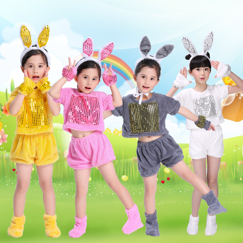 Mùa thu và mùa đông trẻ em trang phục thỏ nhỏ thỏ trắng biểu diễn động vật quần áo trang phục múa sân khấu mẫu giáo đầm đẹp cho be gái 7 tuổi