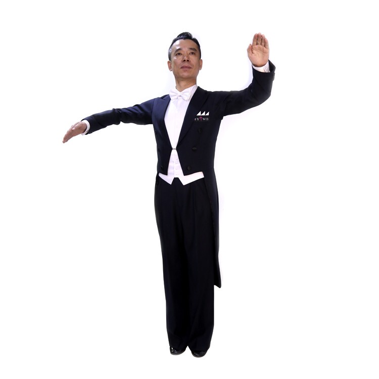 Mingyu Single-Piece Micro-Elastic Men's Modern Tuxedo Tailcoat Ballroom Dance Competition Costume