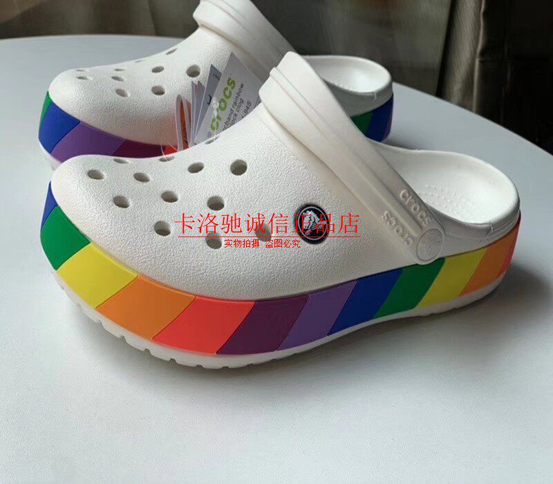 Summer ladies slippers 2020 women's shoes new rainbow colorful Kroger hole shoes outdoor non-slip women's sandals
