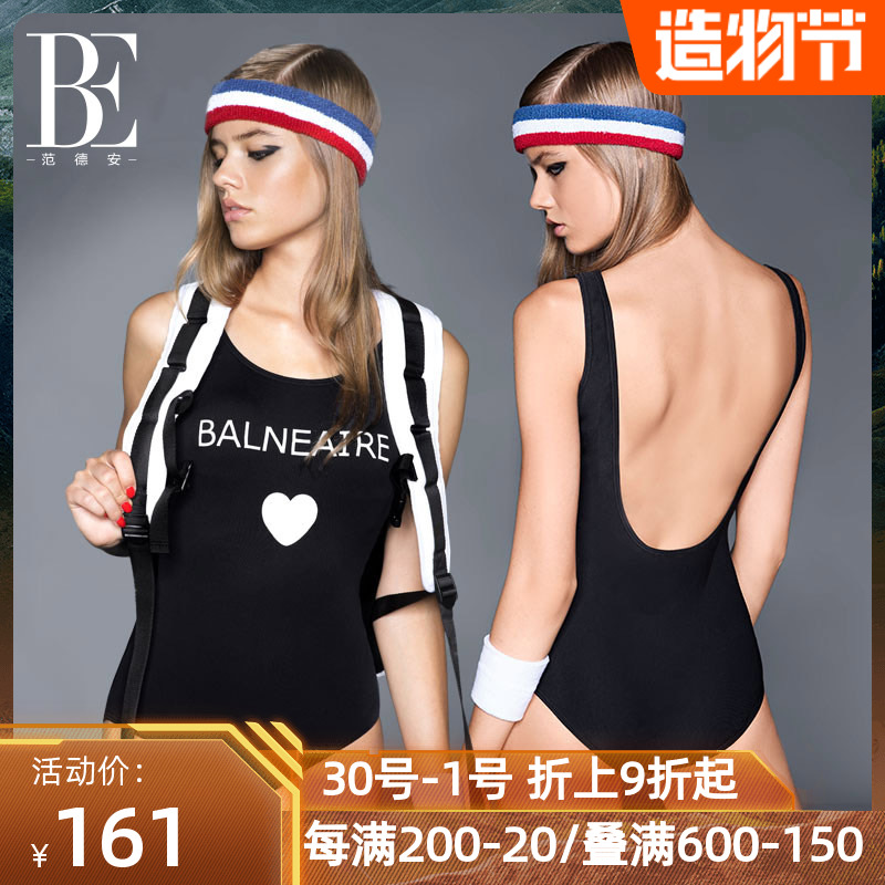 Vanderan swimsuit women's one-piece triangle cover belly slim swimsuit gather backless student swimsuit sexy fashion