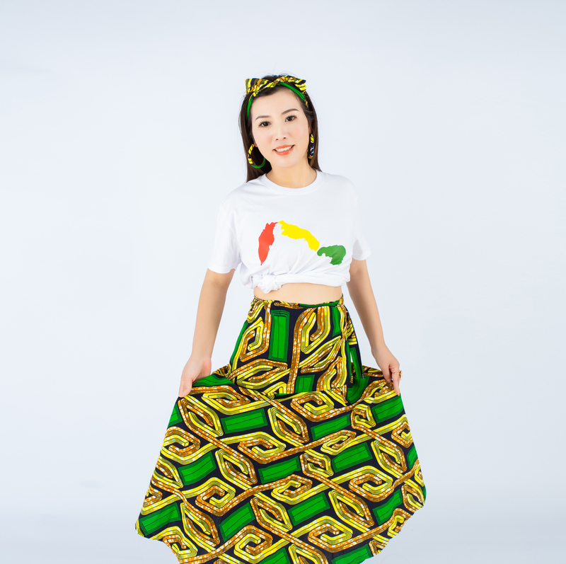 2026 New Model African Drum Performance Clothing African Drum Performance Skirt Double-Sided Printed Wrap Skirt