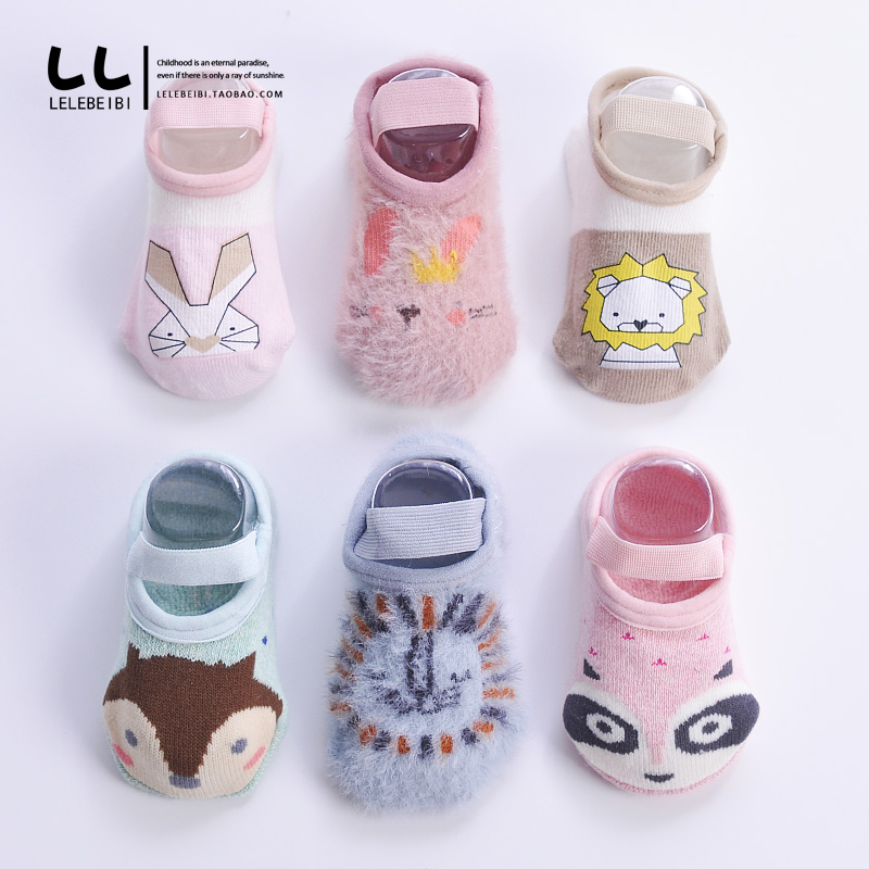 Baby Flooring Socks Toddler Toddler Shoes Autumn Winter Thickening warm and suede pure cotton Indoor morning teach non-slip anti-fall socks