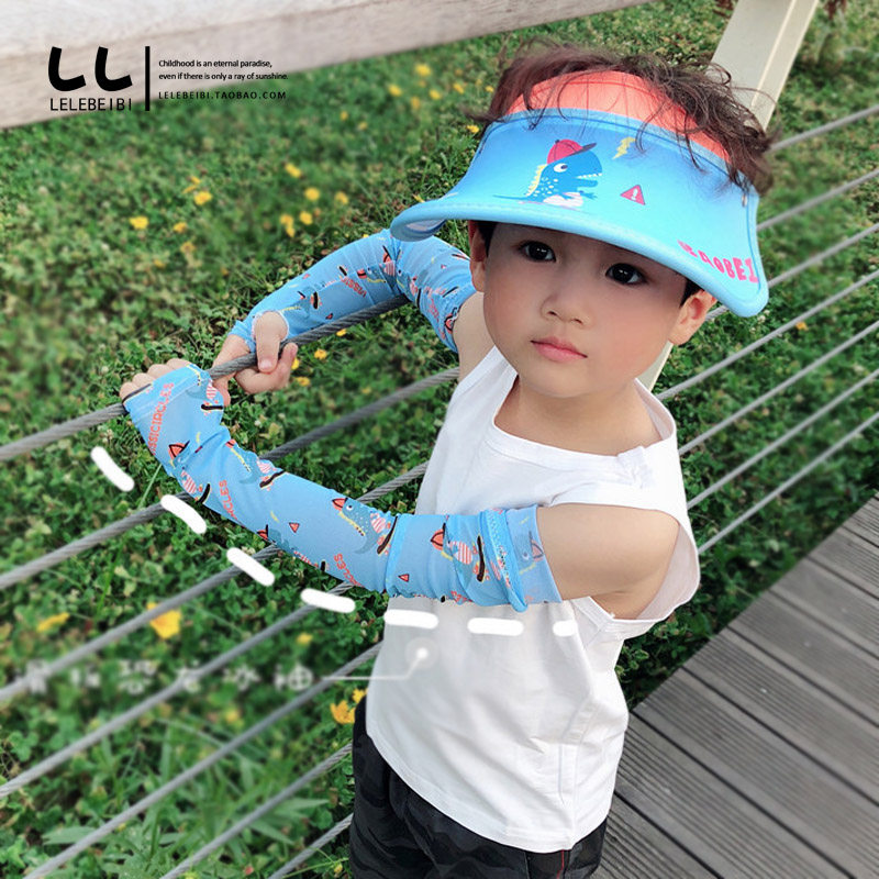 Summer day Child ice armchair sunscreen handcuff male girl ultra-thin armchair ice wire anti UV sun protection hat suit