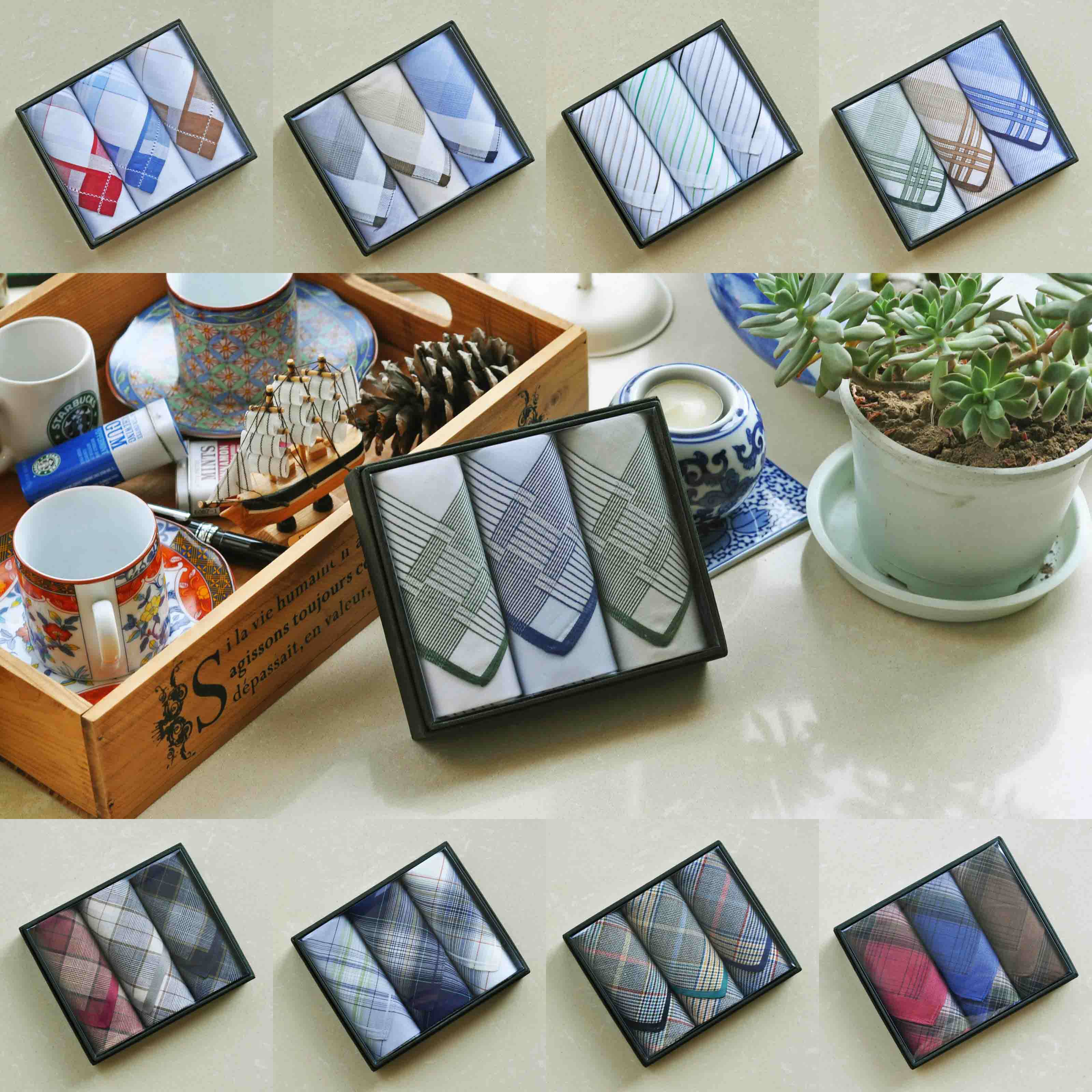 Star Quo ● Korean men's handkerchief women's cotton handkerchief sweat towel gift handkerchief 3 sets can be embroidered with a variety of words to choose from