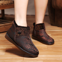Taiyuan old Beijing cloth shoes flagship store official female winter high-top plus velvet warm elderly cotton shoes non-slip soft bottom