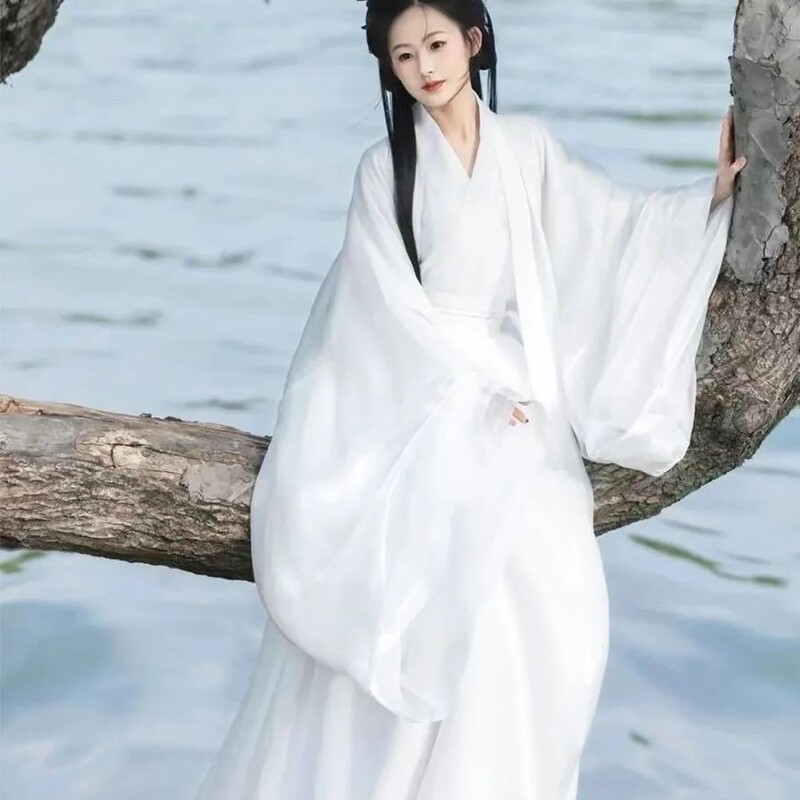 Popular Hanfu for Women, Wei and Jin Dynasty Style, White, Large Sleeves, Super Fairy-Like, Chinese Style, Ancient Costume, Ethereal and Elegant, Divine Girl Outfit Popular Hanfu for Women, Wei and Jin Dynasty Style, White, Large Sleeves, Super Fairy-Like, Chinese Style, Ancient Costume, Ethereal and Elegant, Divine Girl Outfit