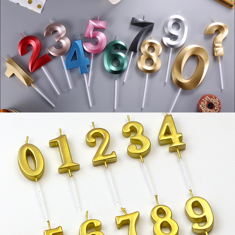 Opera House Digital Birthday Candle INS Online Red Creative Romantics Pair of Gold and Silver Candle Birthday Cake Decoration