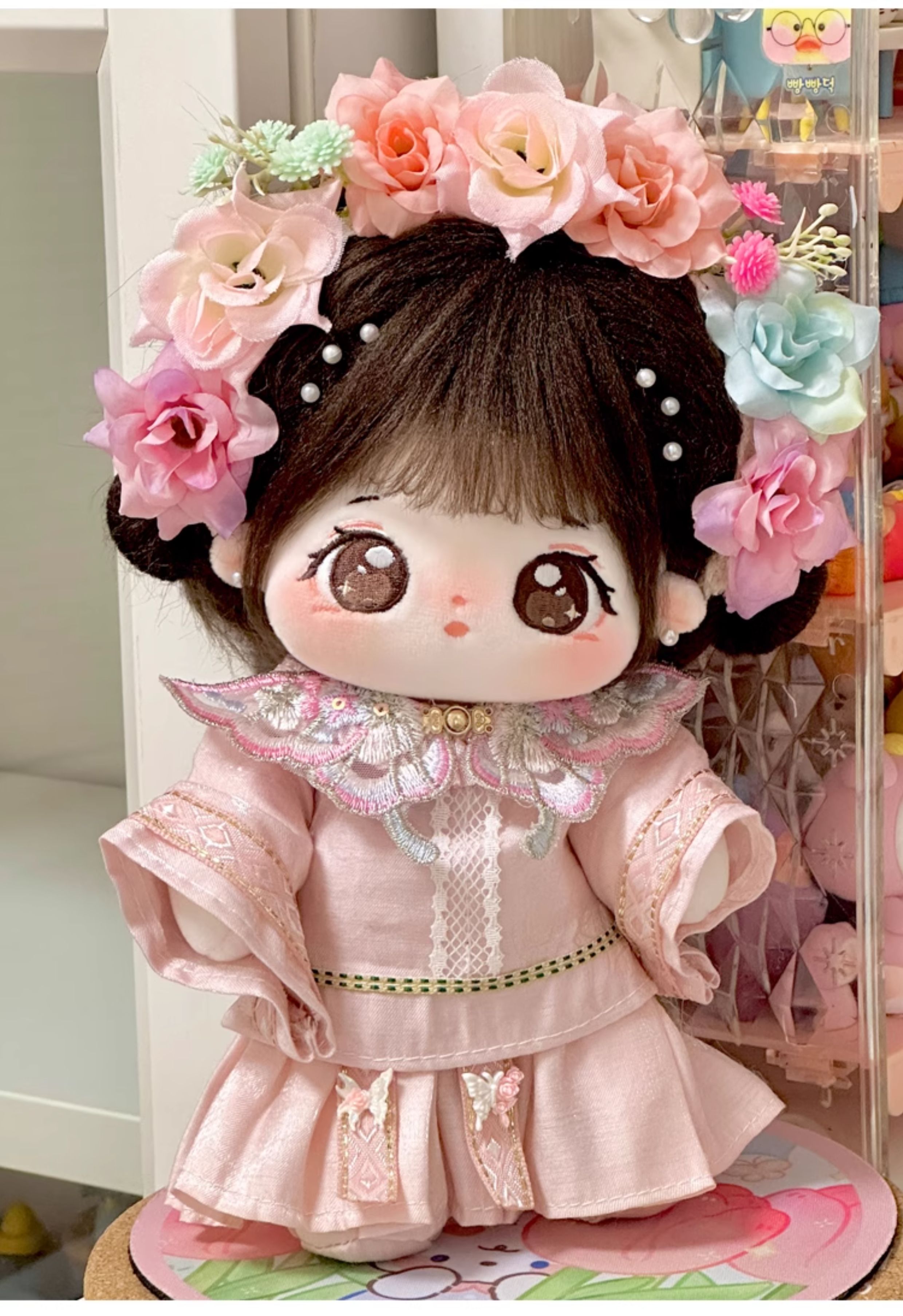 巧芙棉花娃娃正版女20cm公仔玩偶簪花汉服娃衣可换装古风衣服套装