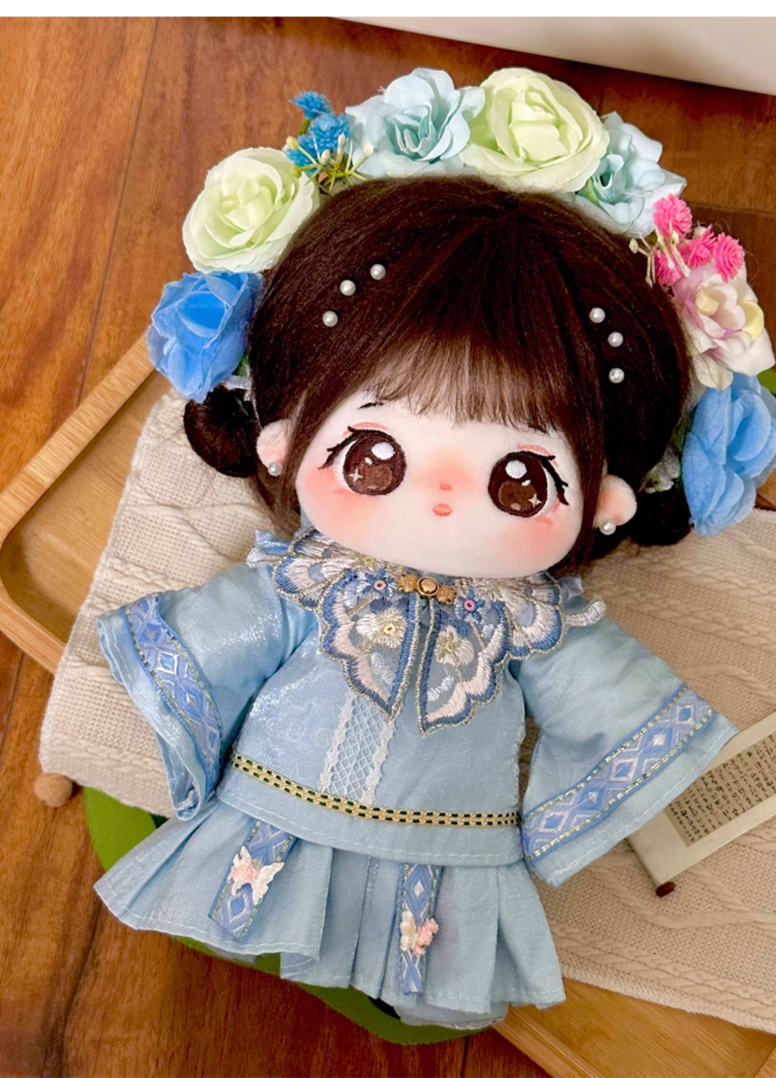 巧芙棉花娃娃正版女20cm公仔玩偶簪花汉服娃衣可换装古风衣服套装