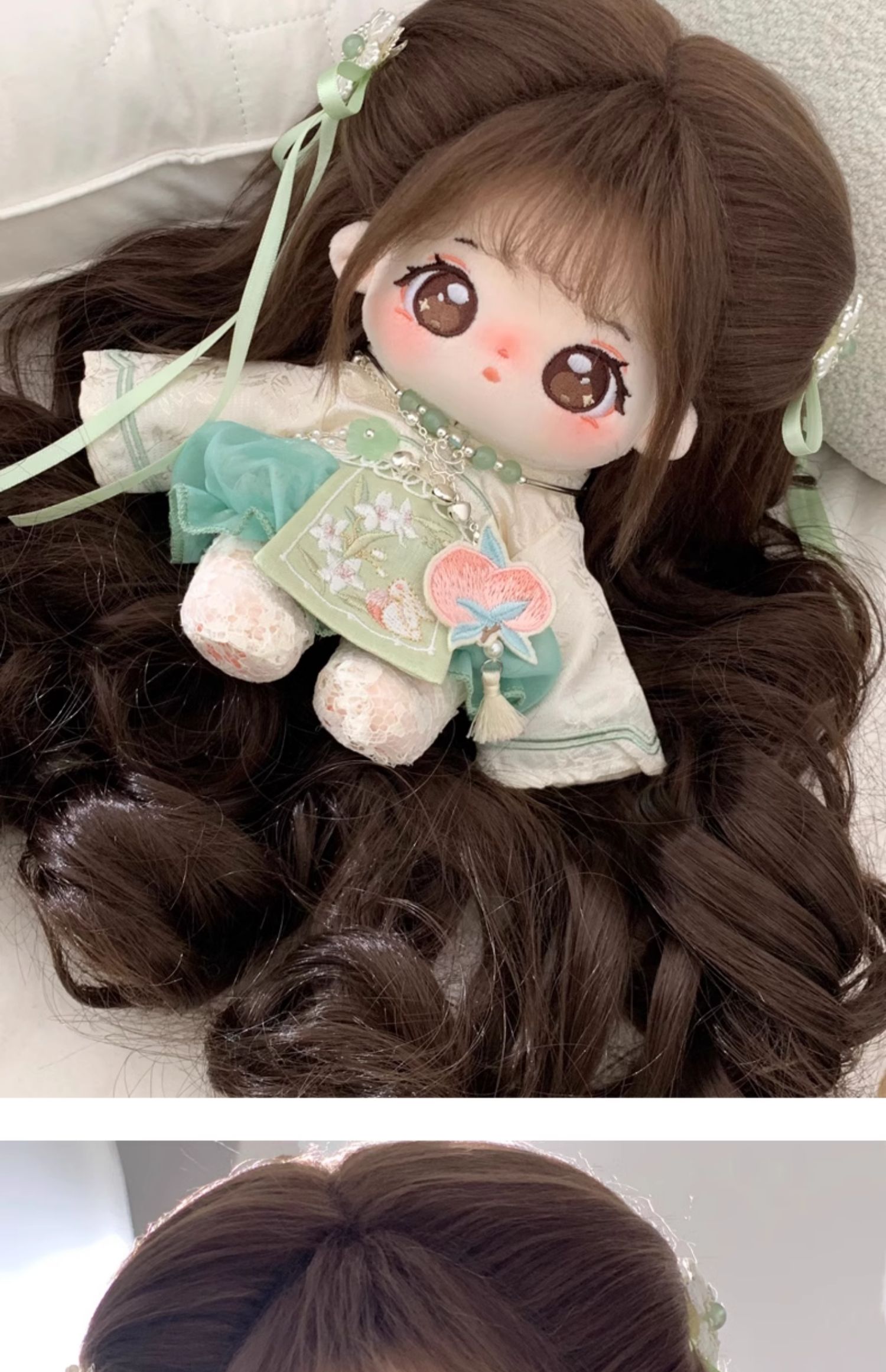 巧芙正版棉花娃娃女20cm玩偶有骨毛绒玩具假发衣服儿童端午节礼物