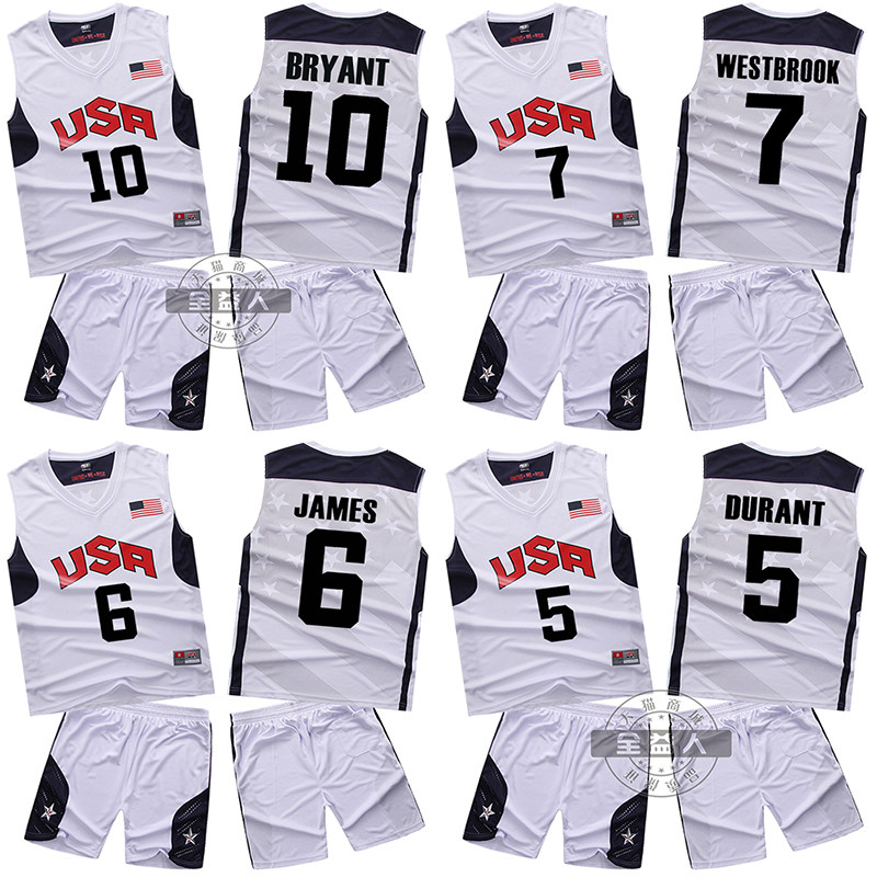 13 new U.S. team basketball suit set Dream ten basketball jersey training suit competition team uniform empty board custom DIY