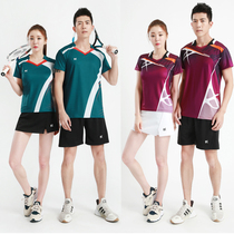Badminton suit set couple short sleeve quick-drying sportswear table tennis suit tennis match training suit volleyball jersey